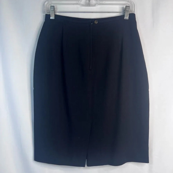 Ann Taylor Black Vintage 100% Wool Made in USA Lined Lightweight Skirt Size 8/MD - Picture 2 of 10